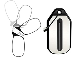 Gafas de lectura con clip nasal, mini gafas de lectura plegables fáciles de transportar con estuche llavero, 200d Chrui