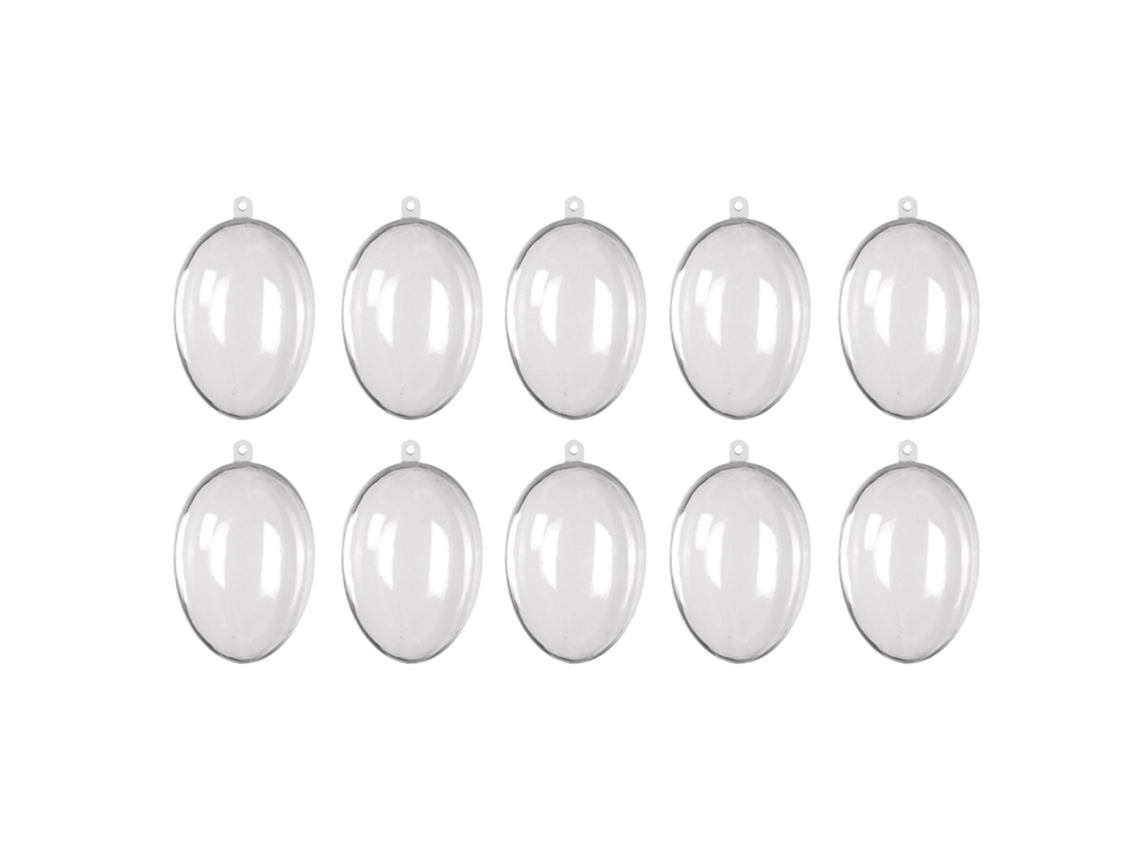 10 Bolas De Plástico Ovaladas Transparentes Para Decoración Navideña Y Fiestas En Interiores/cerradas.