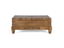Mesa de centro estilo arcón en madera maciza de mango con tablero abatible Giner Y Colomer