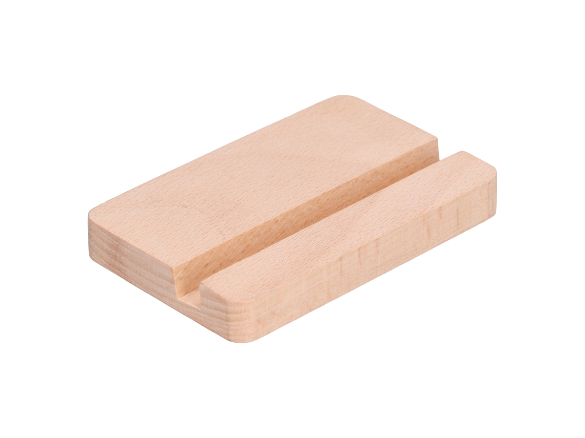 Soporte de madera para teléfono móvil, compacto, duradero, universal, sencillo y elegante para el hogar y la oficina.