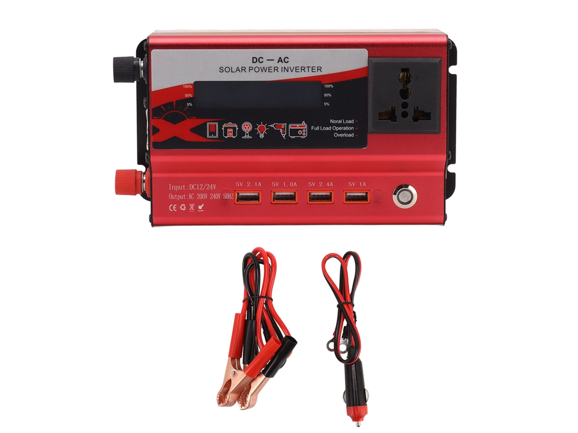 Inversor De Corriente Para Coche De 420 W, De 12 V A 220 V, Con Pantalla Led, 4 Puertos Usb Y Convertidor De Potencia.