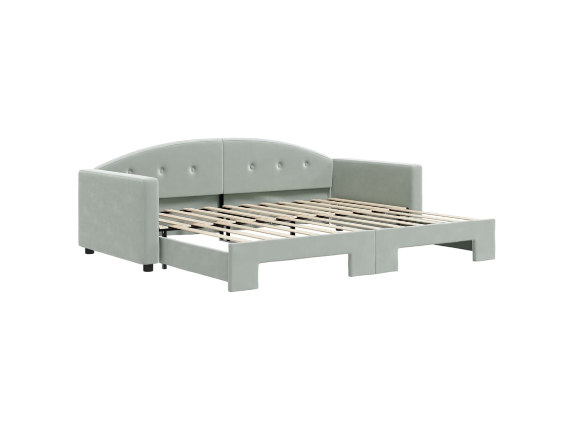 Sofá Cama Nido VIDAXL Gris Terciopelo (90x200 cm)