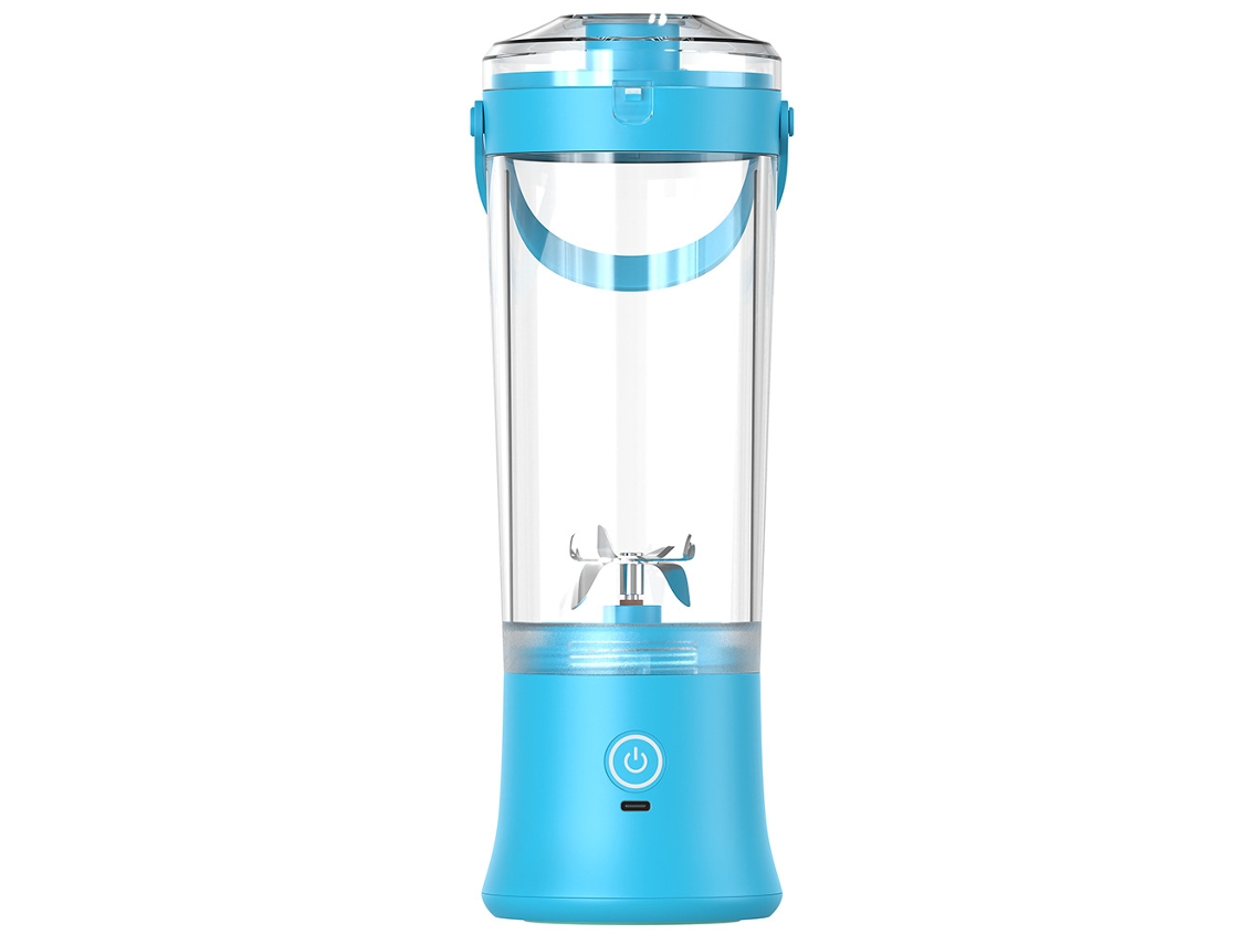 Mezclador Smoothie Portátil, 600 Ml, Usb Recargable, Batería De 4000 Mah, 31,7 X 9,9 X 9,9 Cm, Azul