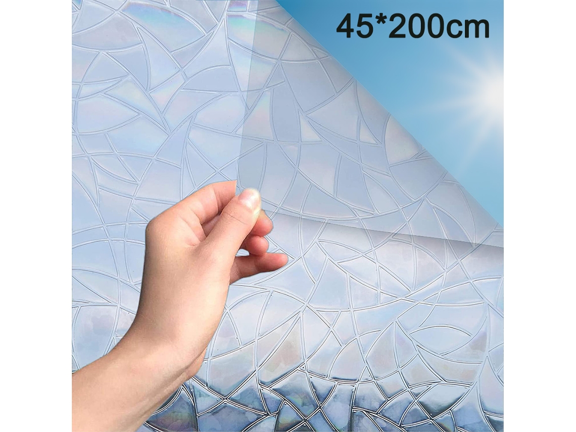 MEOIRUERY Pelicula Decorativa para Ventana, Film de Privacidad 3D sin Pegamento, Adhesivo Holográfico para Cristal, Puerta, Hogar, Oficina, Control Térmico, Ant