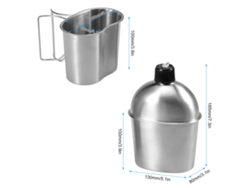 Mali garrafa de Campanha de Aço Inoxidável Portátil com Conjunto de Copo para Camping Hiking Sobrevivência Outdoor