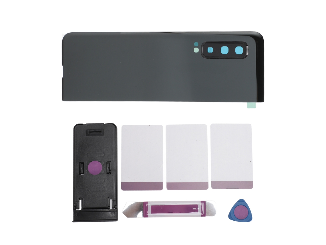 Cubierta Trasera De Vidrio De Reemplazo Con Lente De Cámara Para Galaxy Z Fold F900 Negro