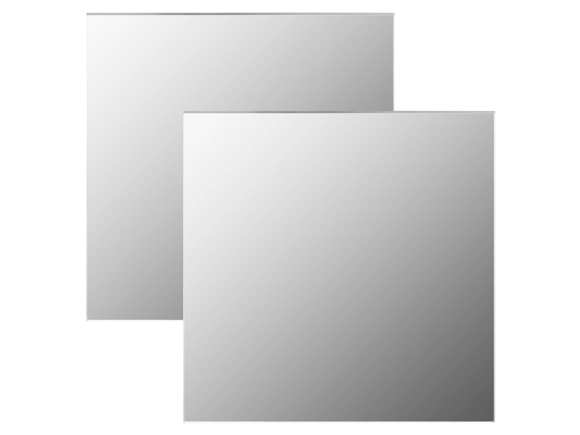 Conjunto de 2 Espejos de Pared 40X40 cm Vidrio Cuadrado Decoración