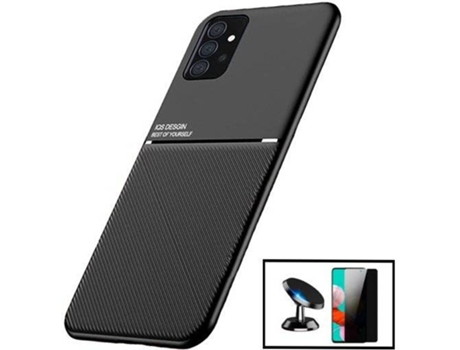 Kit Carcasa Magnética Anti Choque + Protector de Pantalla Privacidad Samsung Galaxy A52 G4M Negro