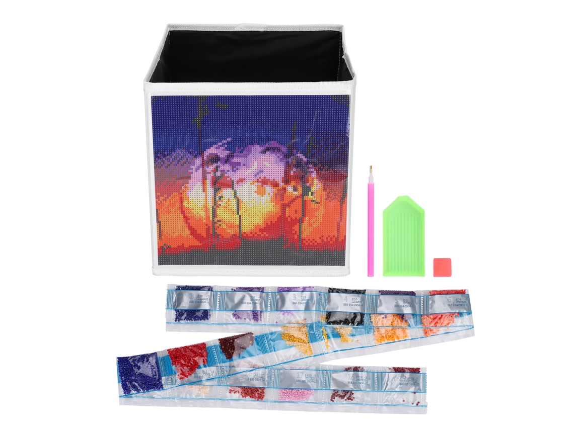 Kit de Pintura com Diamantes 5d para Caixa de Armazenamento Diy com Rhinestones e Ferramentas