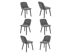 Sillas De Comedor Goeurvant 993(pack De 6, Gris Pizarra, Chenilla)
