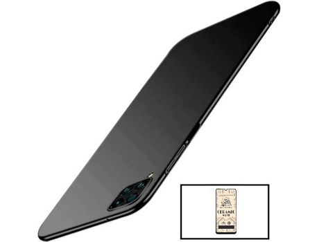 Kit Cristal Templado CeramicGlass Full Cover y Funda SlimShield Samsung Galaxy M22 PHONECARE Negro