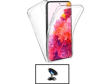 Kit Carcasa + Soporte Magnético Xiaomi Redmi Note 11 Pro 5G G4M Transparente y Blanco