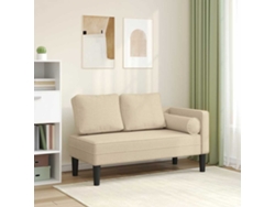 Chaise longue con cojines en tejido color crema Lovely Home