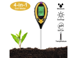 VVJIJILLY Medidor De Ph 4 Em 1 Para Plantas, Luz Solar, Temperatura E Umidade, Dispositivo De Medição Para Jardim, Quinta, Interior E Exterior