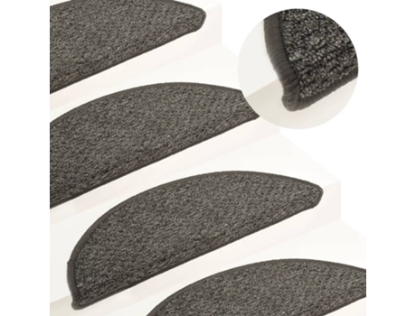 MAISON EXCLUSIVE - Alfombras de peldaños de escalera 15 uds antracita 56x17x3 cm