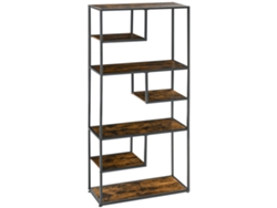 Estantería industrial PRIME KANG, 7 baldas, 2 cajones, estructura metálica, 83x34x180 cm, marrón.