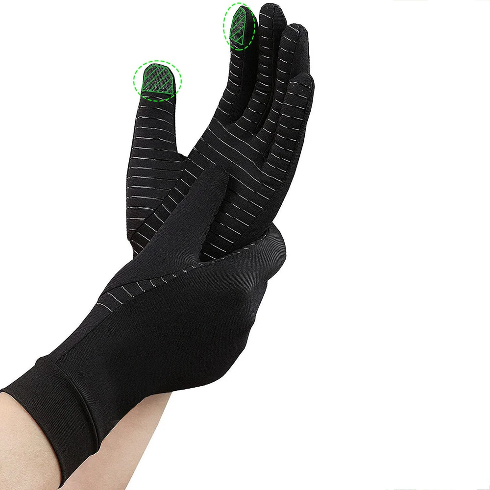 Guantes de compresión unisex de fibra de cobre para artritis, que alivian el dolor y la hinchazón de las manos. Mdug (xl)