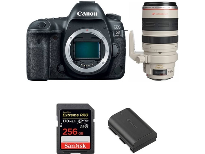 Kit Cámara Reflex CANON EOS 5D Mark IV + EF 28-300mm f/3.5-5.6L IS USM + SanDisk 256GB + LP-E6N