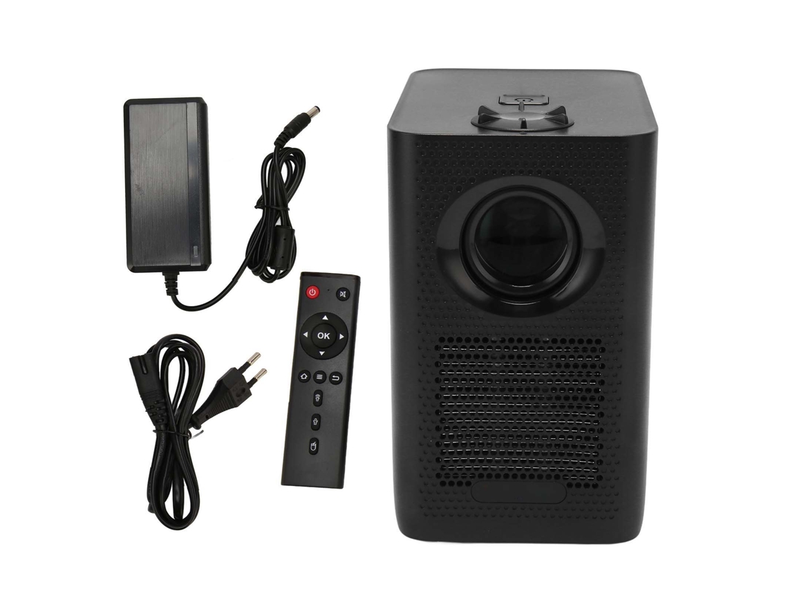 Proyector portátil inteligente LAXISCREED 1080p con Wi-Fi y Bluetooth.