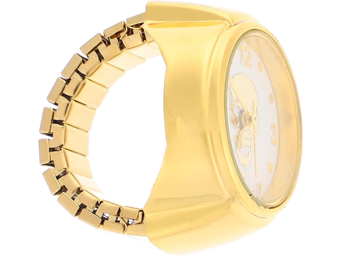 Reloj Pulsera Anillo Acero Inoxidable Resistente Desgaste Portátil Cristal Elegante Accesorio Colección