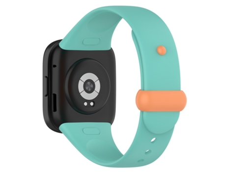 Correa de Silicona con hebilla de botón para Xiaomi Redmi Watch 3 - cian naranja