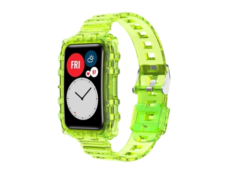 Correa TPU + PU para Huawei Watch Fit/Fit 2/Fit - verde amarillento