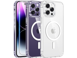 Capa magnética transparente para iPhone 14 Pro, duradera y protectora AEUZWR