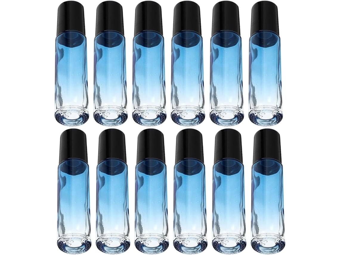 20 frascos de vidrio transparente para rellenar aceites esenciales y perfumes.