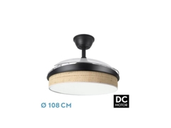 Ventilador DC Moda 72W Negro/Cañizo Claro 3 Aspas FABRILAMP