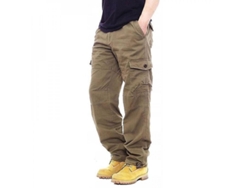 2026-pantalones De Invierno Para Hombres Con Pelo Grueso Termicos Con Bolsillos Pantalones Casuales Rectos Ks M Amarillo