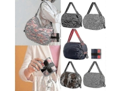 Bolsa de compras grande plegable con compartimento de almacenamiento, para llevar al hombro, ecológica y reutilizable. GOKOCO