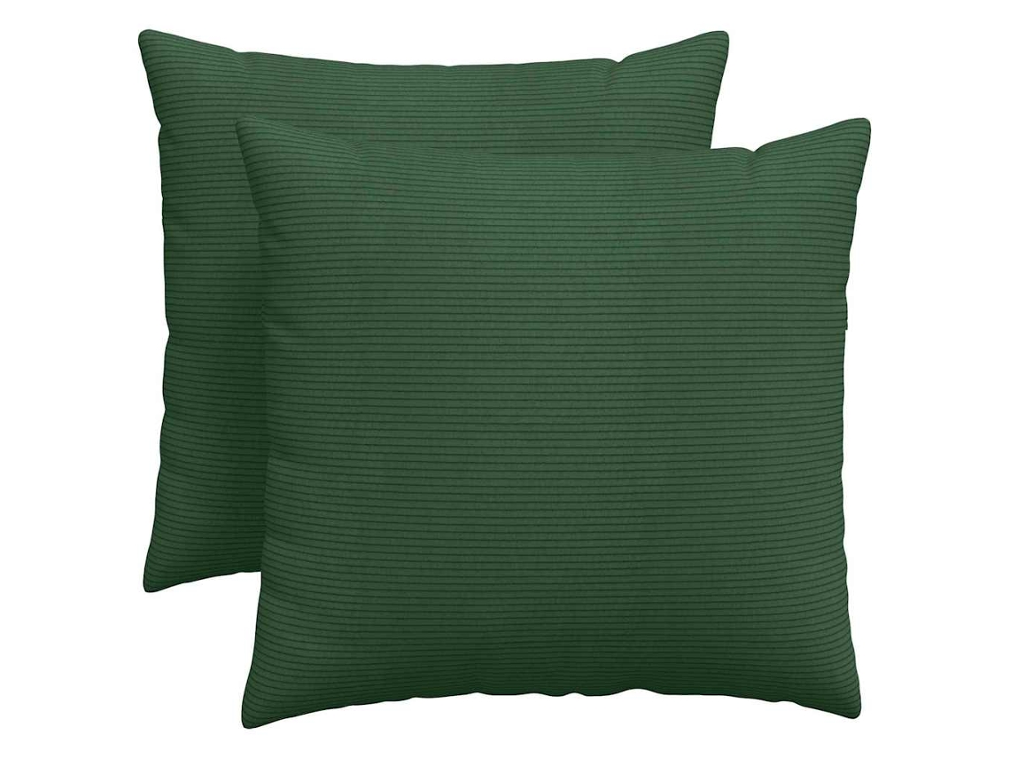 Cojines De Sofá 2 Uds Verde Oscuro 50 X 50 Cm Tela De Pana