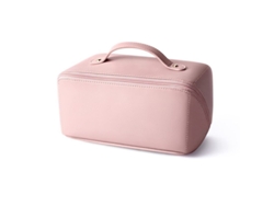 Bolsa De Almacenamiento De Cosméticos Portátil Viaje Pu Impermeable, Gran Capacidad (rosa)