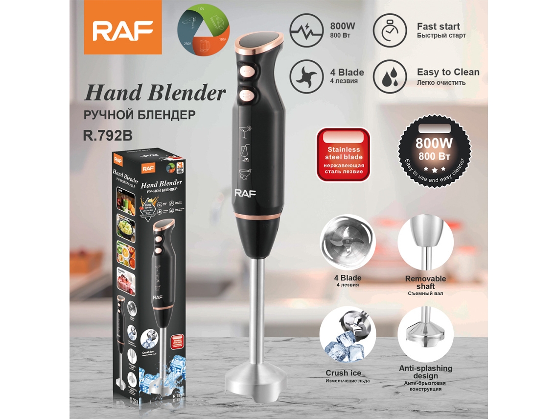 Batidora/trituradora de hielo/mezcladora eléctrica manual de acero inoxidable, estándar europeo, para cocinas domésticas.