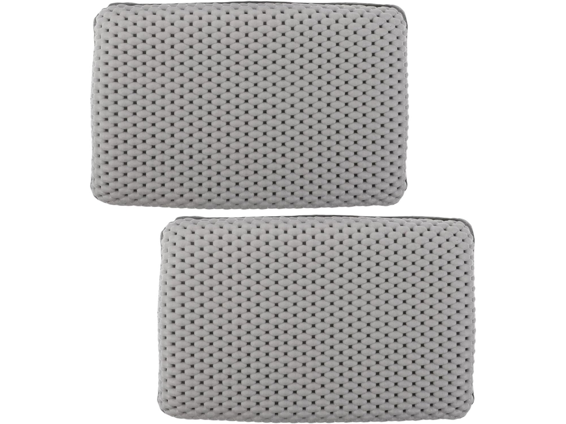 Juego de 2 cojines antideslizantes para bañera con ventosas para spa (29x19cm)