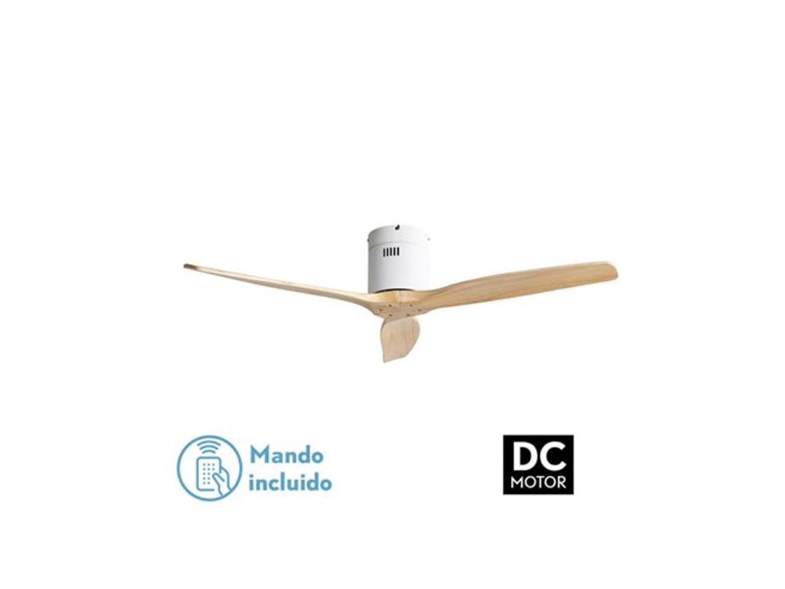 Ventilador techo AGUILON Blanco sin Luz DC 3 Aspas 5 Velocidades Mando y Temporizador FABRILAMP