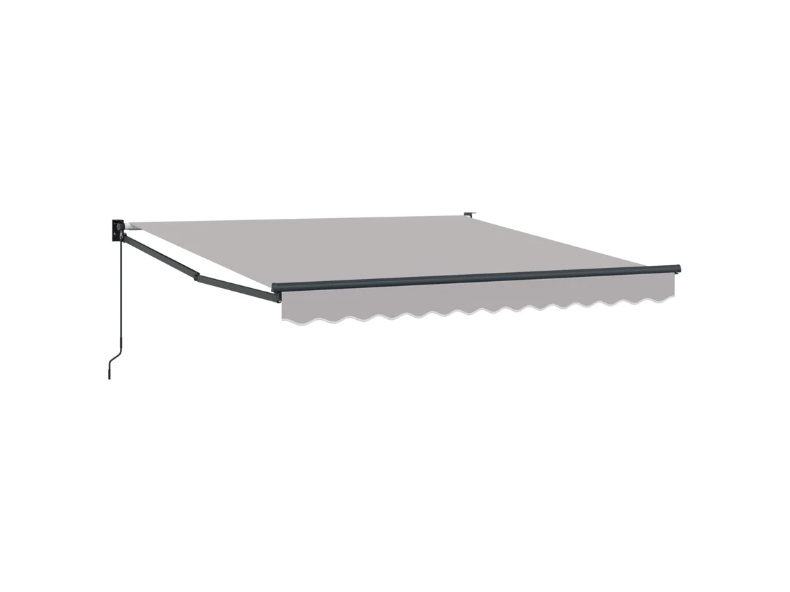 Toldo Retráctil Manual Gris Vidaxl Gris Poliéster