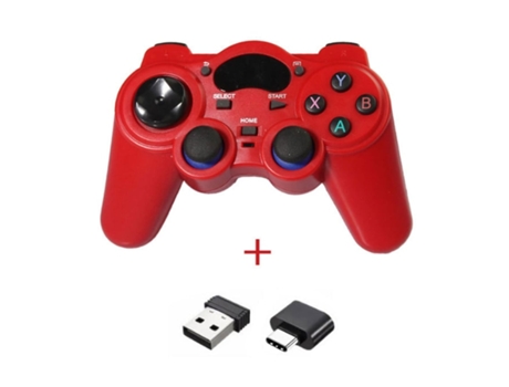 Mando PS4 ENKERS Gamepad (Inalámbrico - Rojo)