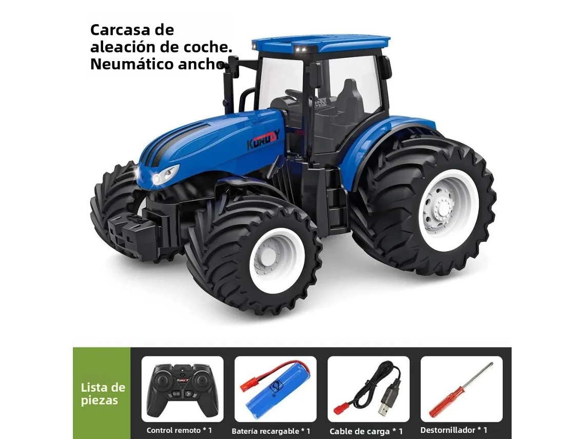 Control Remoto Tractor Juguete Máquina Agrícola Simulación Modelo De Coche De Ingeniería, Contiene Batería Y Control Remoto