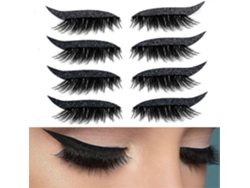 4 pares de pegatinas reutilizables con purpurina para pestañas, cinta de maquillaje invisible. Rosewell