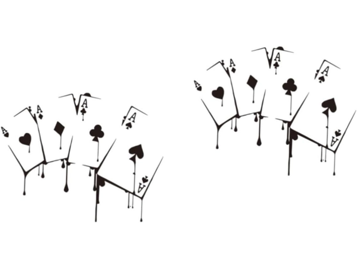 Juego De 2 Pegatinas Decorativas Para Pared, Estilo Póker.