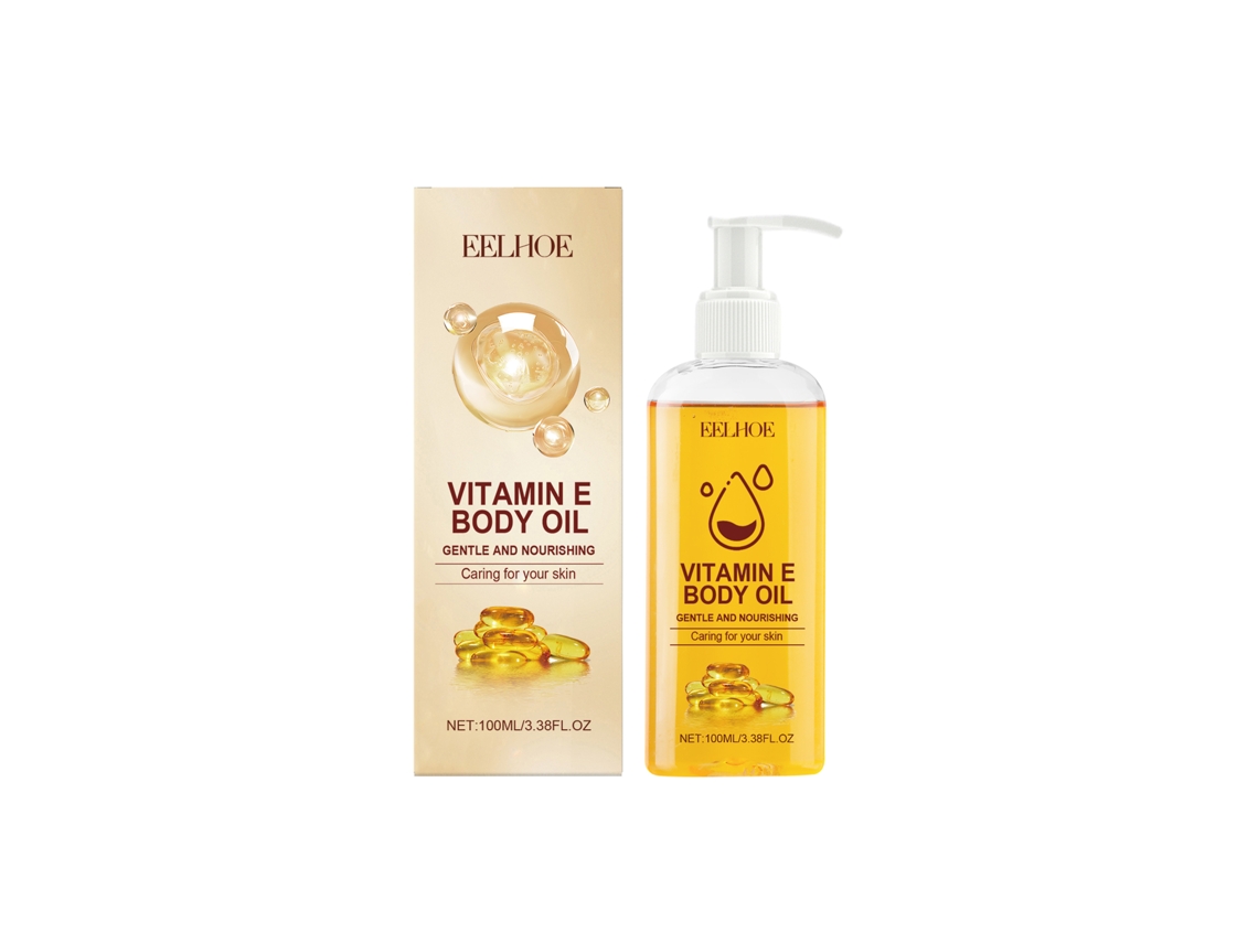Aceite corporal Worten con vitamina E para una hidratación profunda.