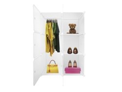 Perchero Cube Personalizable Boxed Basic Home Cubos Puertas Organización Del NYANA PVC Blanco (110x75x47)