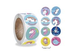 (estilo 2) 500 Hojas/rollo Etiquetas Decorativas Con Patrón De Unicornio Arcoíris Y Pegaso De 2,5 Cm/1,0 Pulgada Redondas