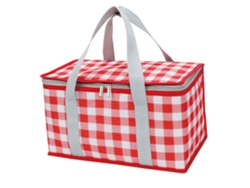 Bolsa Térmica Portátil Impermeable De Gran Capacidad Para Picnics Y Uso En La Oficina - Roja Y Blanca