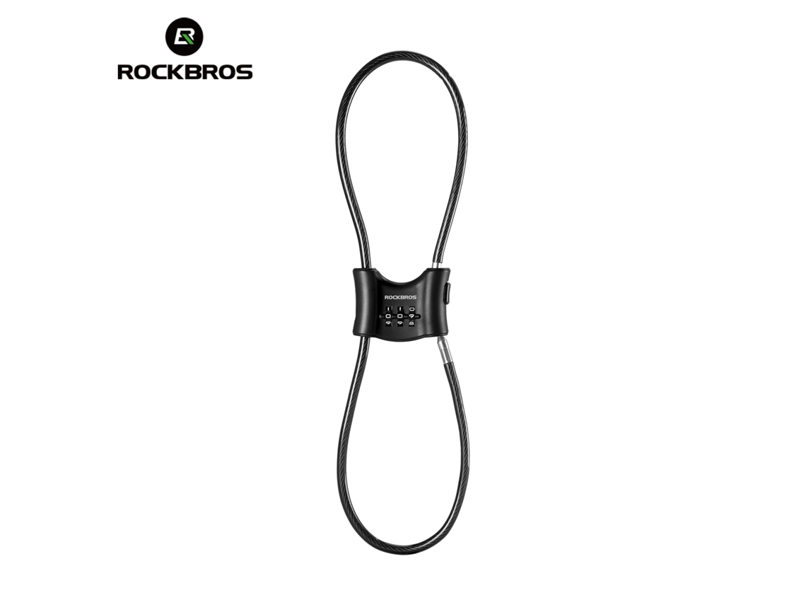 Candado de cable portátil para bicicleta MDUG, con combinación de tres dígitos y antirrobo para casco, ajustable (negro)