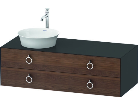 DURAVIT Tulip blanco, mueble de baño colgado en la pared, ancho 1300 x profundidad 550mm, con 2 cajones, con tirador, WT4992L