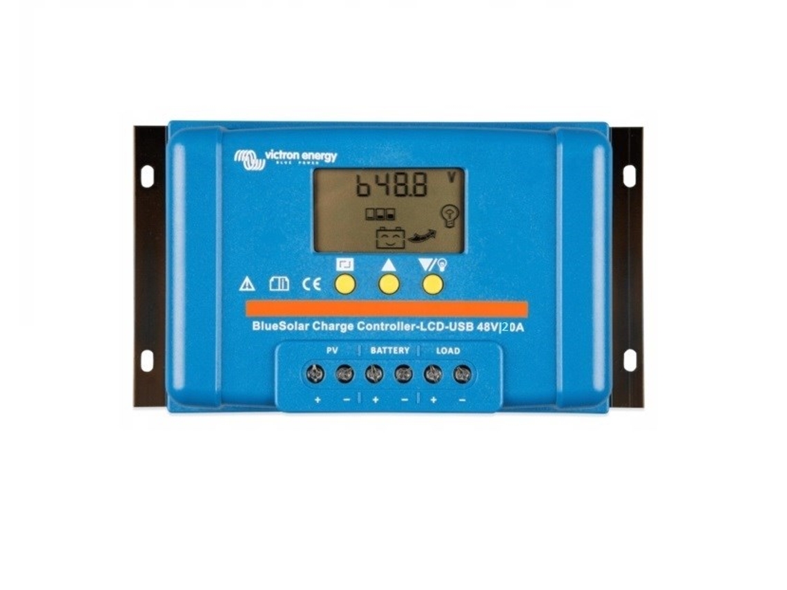 Controlador de carga Bluesolar PWM LCDUSB de Victron Energy, 48 V, 20 A (scc040020050)
