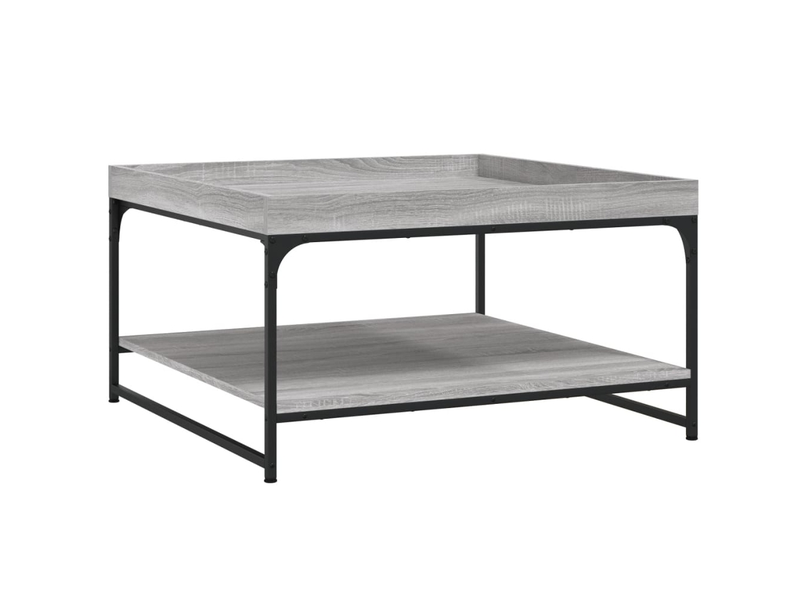 Maison Exclusive - Mesa Centro Madera Ingeniería Y Hierro Gris Sonoma 80x80x45 Cm