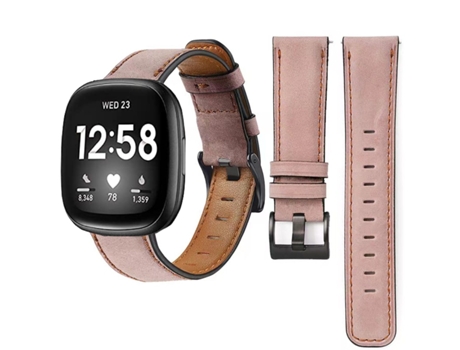 Correa Vintage Leather para Fitbit by Google Versa 2 Rosa